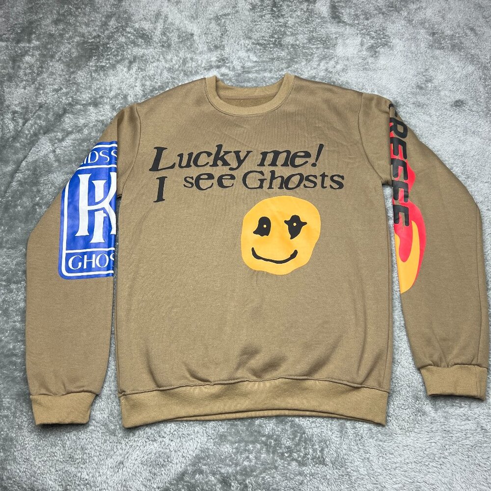 Lucky Me I Fee Ghosts Camp Flog Gnaw Nov 11 Kid Cudi Sweater Crewneck Medium
